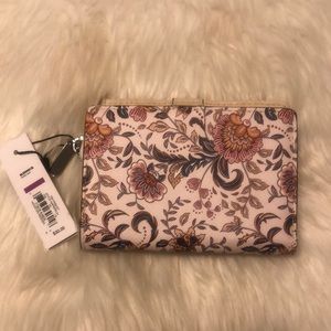 Floral pink white wallet NWT